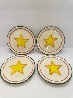 Vicki Carroll Tis the Season Star Salad Plates Set of 4 Signed 1993 Vintage